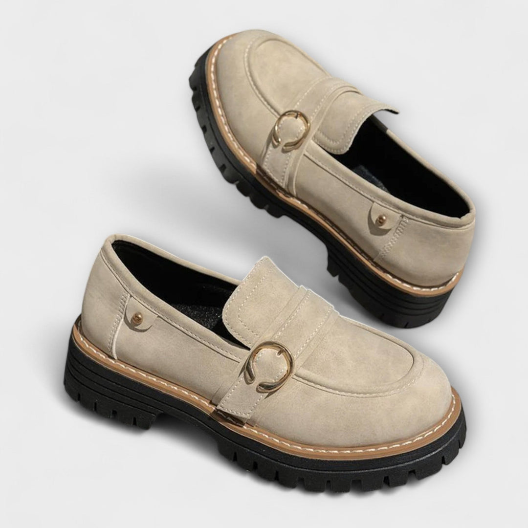 Lora™ | Casual mocassins met ronde neus
