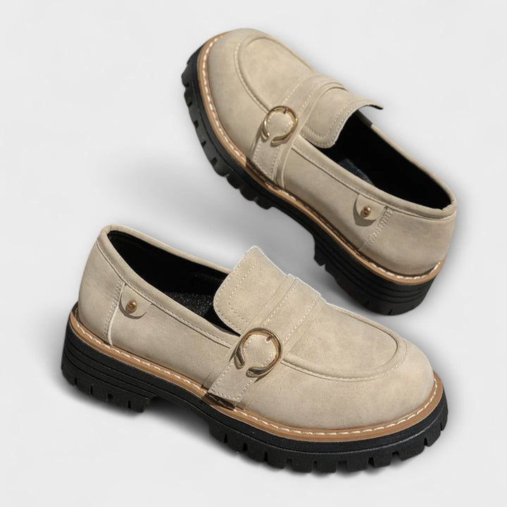 Lora™ | Casual mocassins met ronde neus