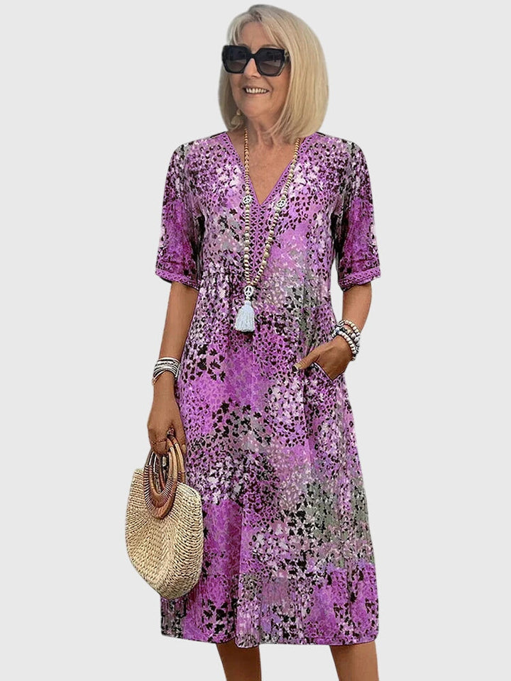Sophie | Elegante Midi Bloemenjurk