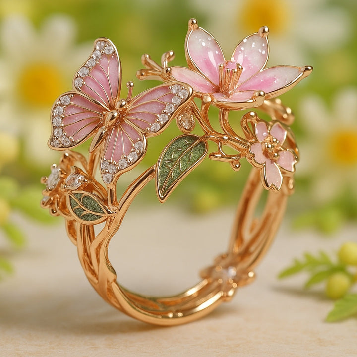 Zirkonia Ring Vlinder Natuur Licht