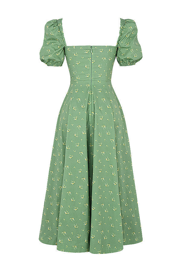 Aviana - Jurk met Mouwen Bouffantes Bloom