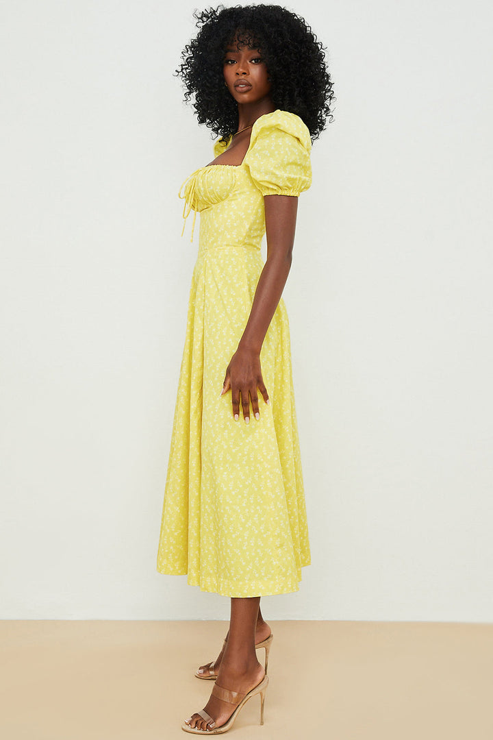 Aviana - Jurk met Mouwen Bouffantes Bloom